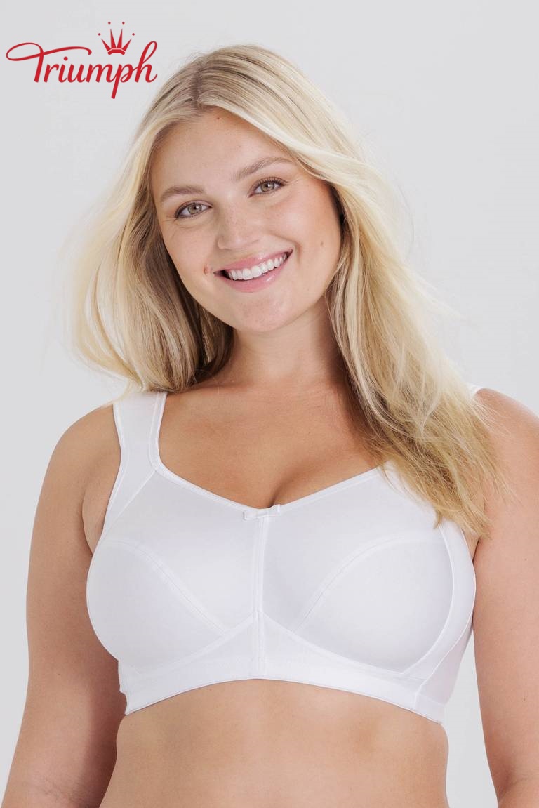Triumph - Balení 3 kusů 🌼 Podprsenky z čisté bavlny pro velká poprsí