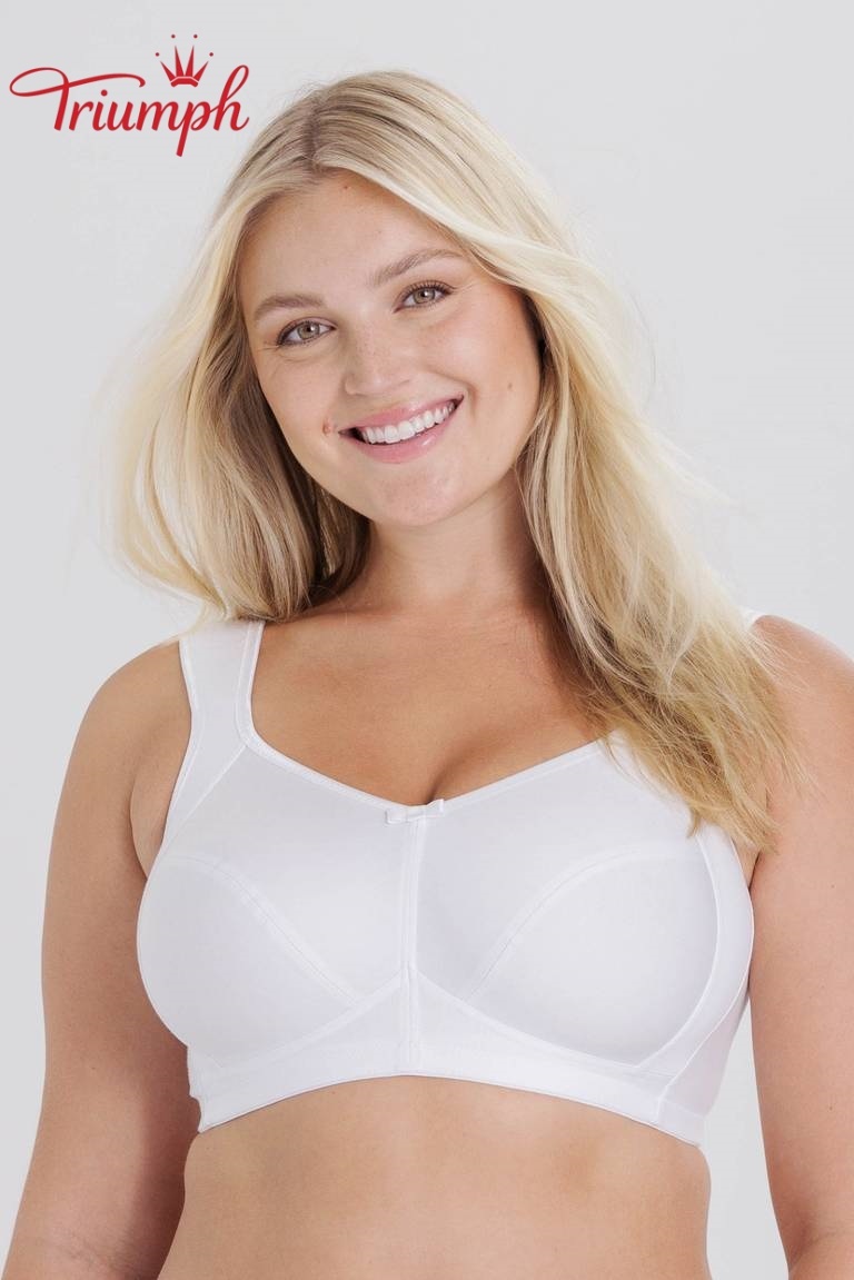 Triumph - Balení 3 kusů 🌼 Podprsenky z čisté bavlny pro velká poprsí
