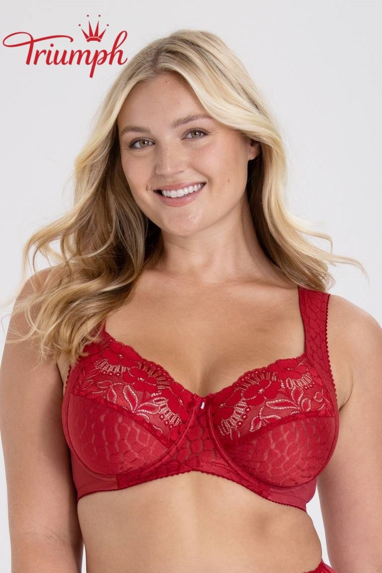 Triumph® 4dílná sada 😘 Sexy krajková bavlněná podprsenka, měkká a pohodlná na kůži