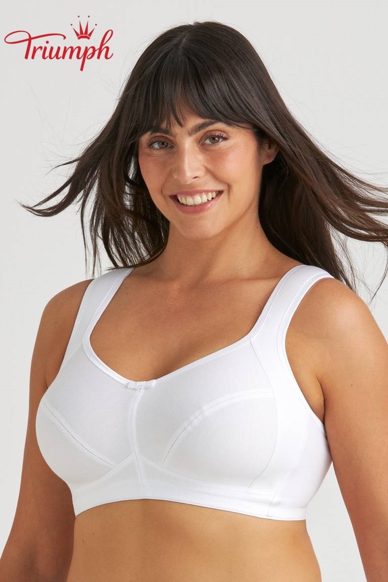 Triumph - Balení 3 kusů 🌼 Podprsenky z čisté bavlny pro velká poprsí