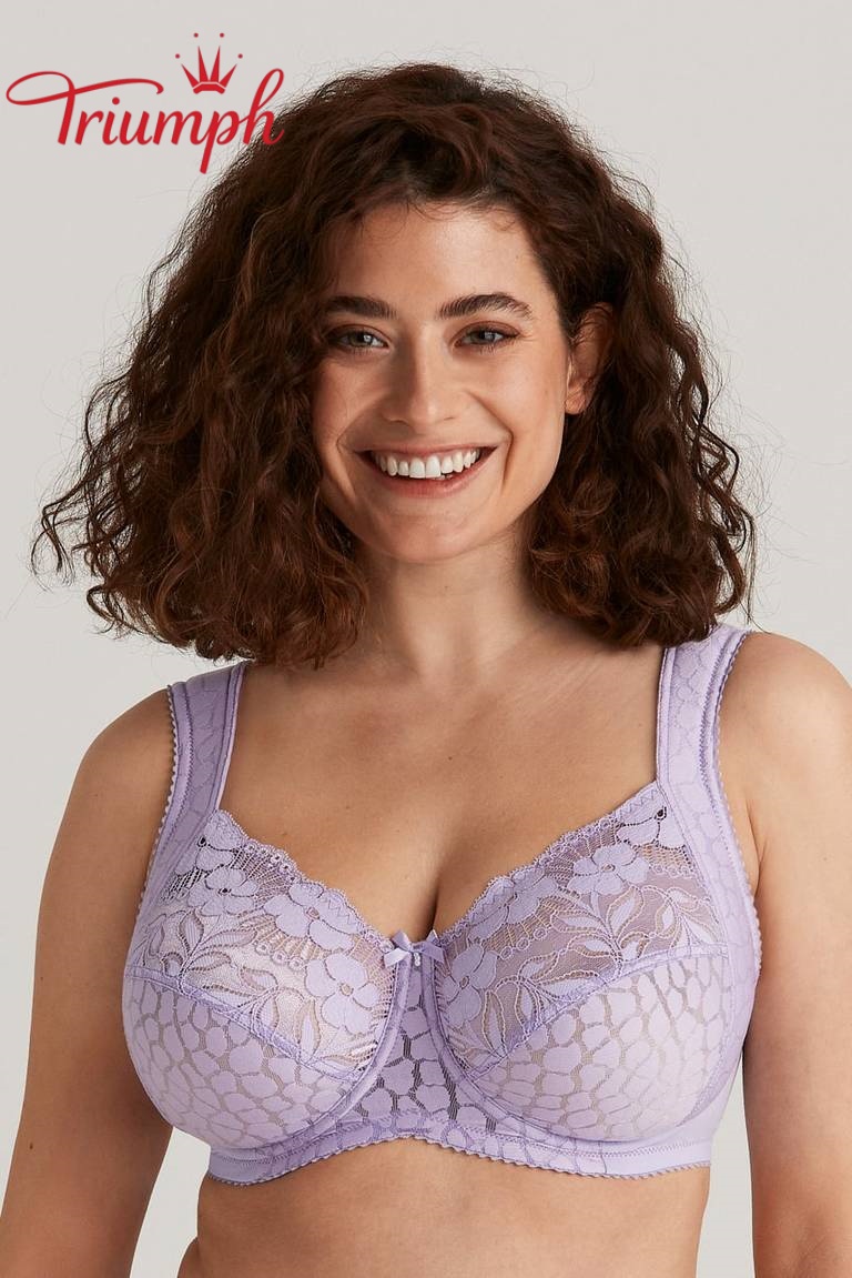 Triumph® 4dílná sada 😘 Sexy krajková bavlněná podprsenka, měkká a pohodlná na kůži