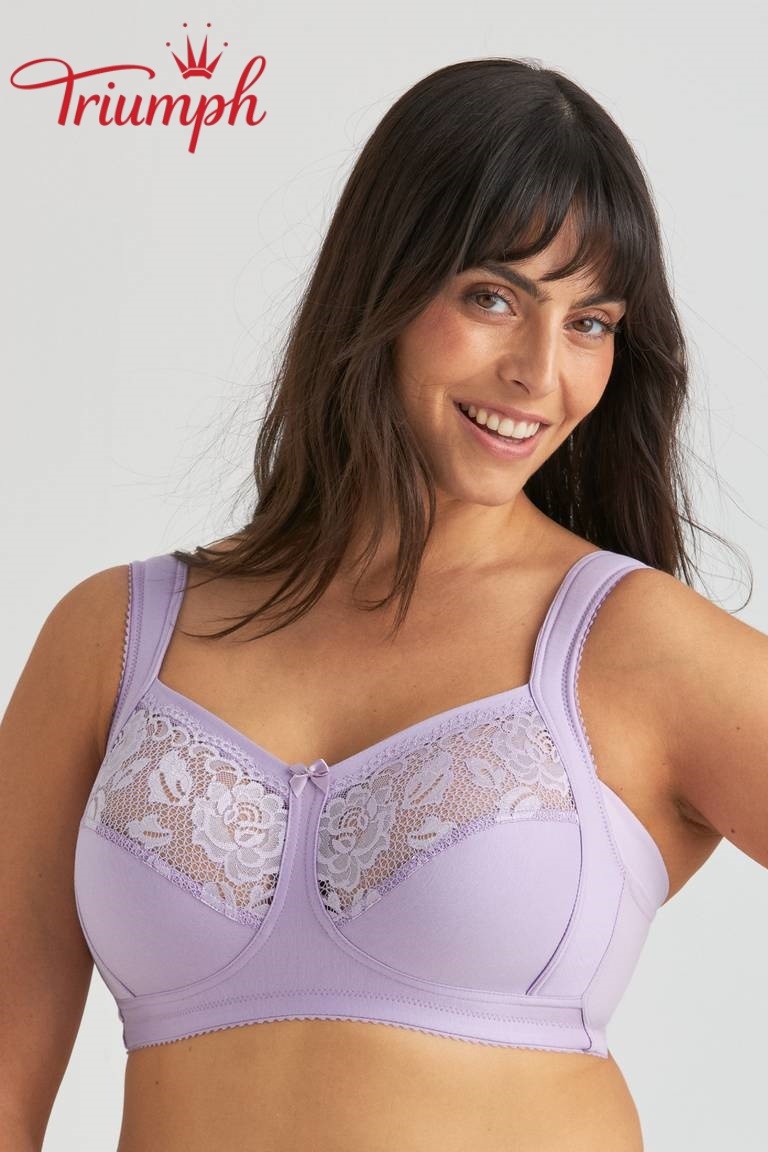 Triumph® 😊 4dílná sada: Sexy a pohodlná klasická krajková podprsenka, vhodná pro ženy s větším poprsím.