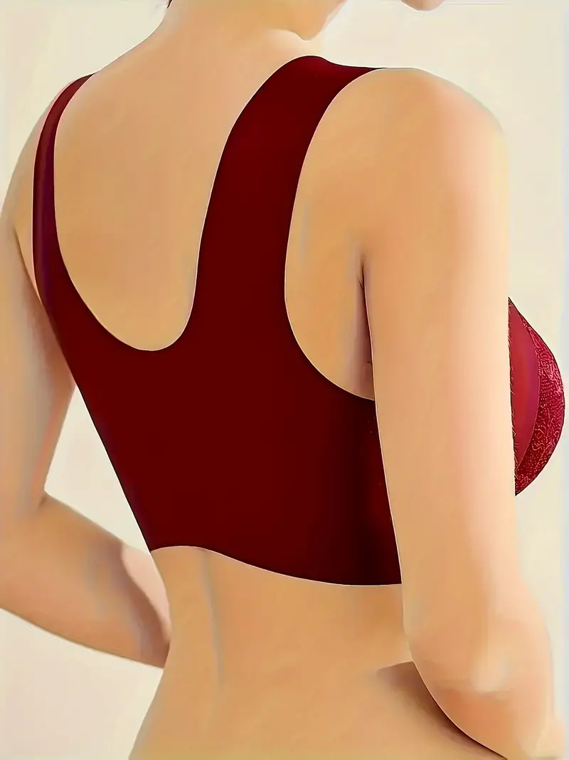 Triumph - (3 piese) 💥Sutien wireless din dantelă cu flori închise