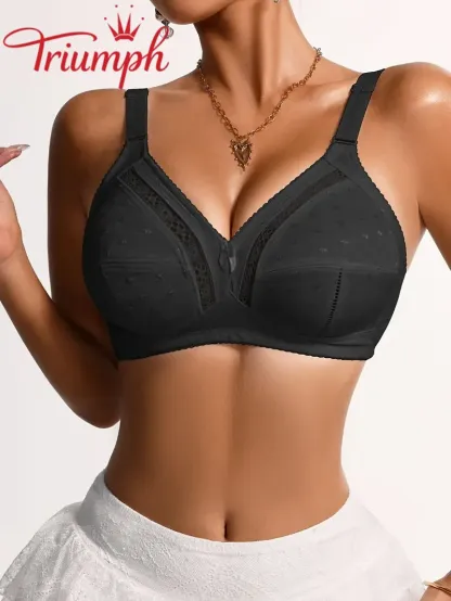 Triumph - (3 ks)💗Elegantní dámská tenká podprsenka se stužkovou výzdobou vpředu, vhodná pro všechna roční období.