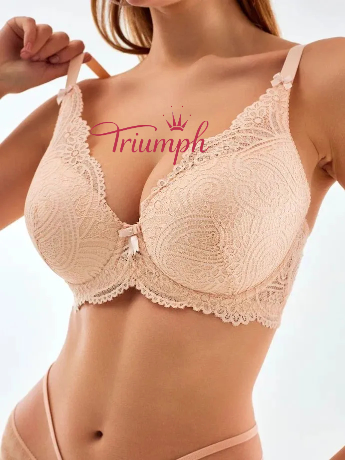 Triumph® 3 ks💖50% sleva✨Krajková podprsenka pro větší velikosti, hluboké V [65A-120H]