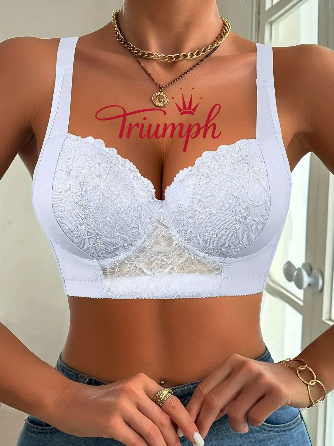 Triumph®👑3-dílná podprsenka✨✨70% sleva💝pohodlná květinová vyšívaná podprsenka, větší velikosti [65A–120H]