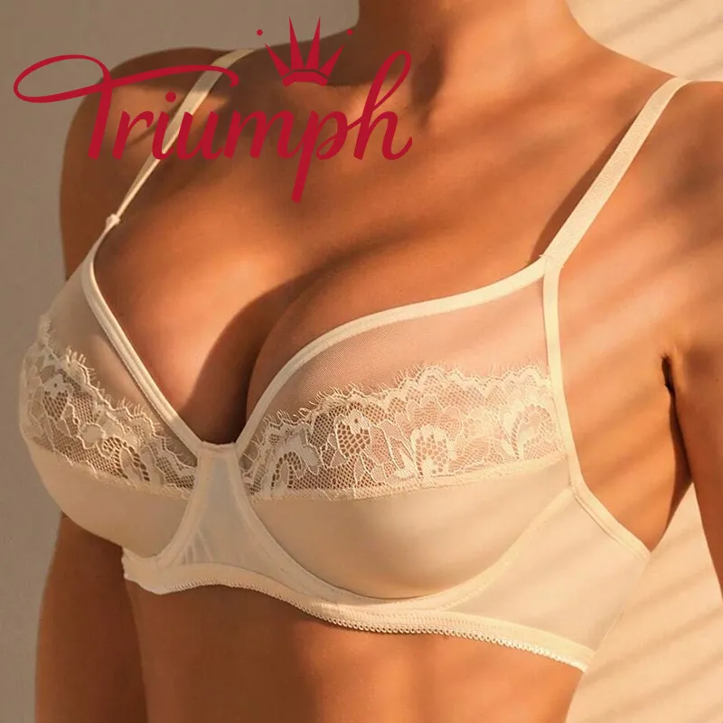 Triumph - (3 ks) Krajková romantická francouzská celopotahová podprsenka