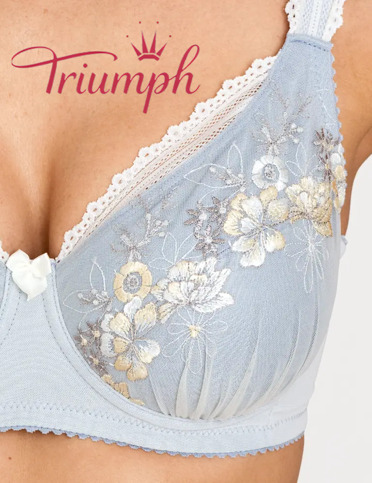 Triumph - 3 kusy✨Vyztužená tylová podprsenka s kosticí