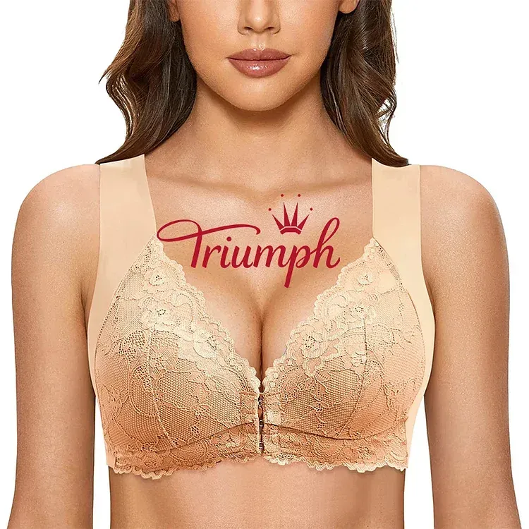 👙TRIUMPH – [3 ks]🔥Ultratenká sexy krajková podprsenka bez kostic s předním zapínáním [75A-110E]