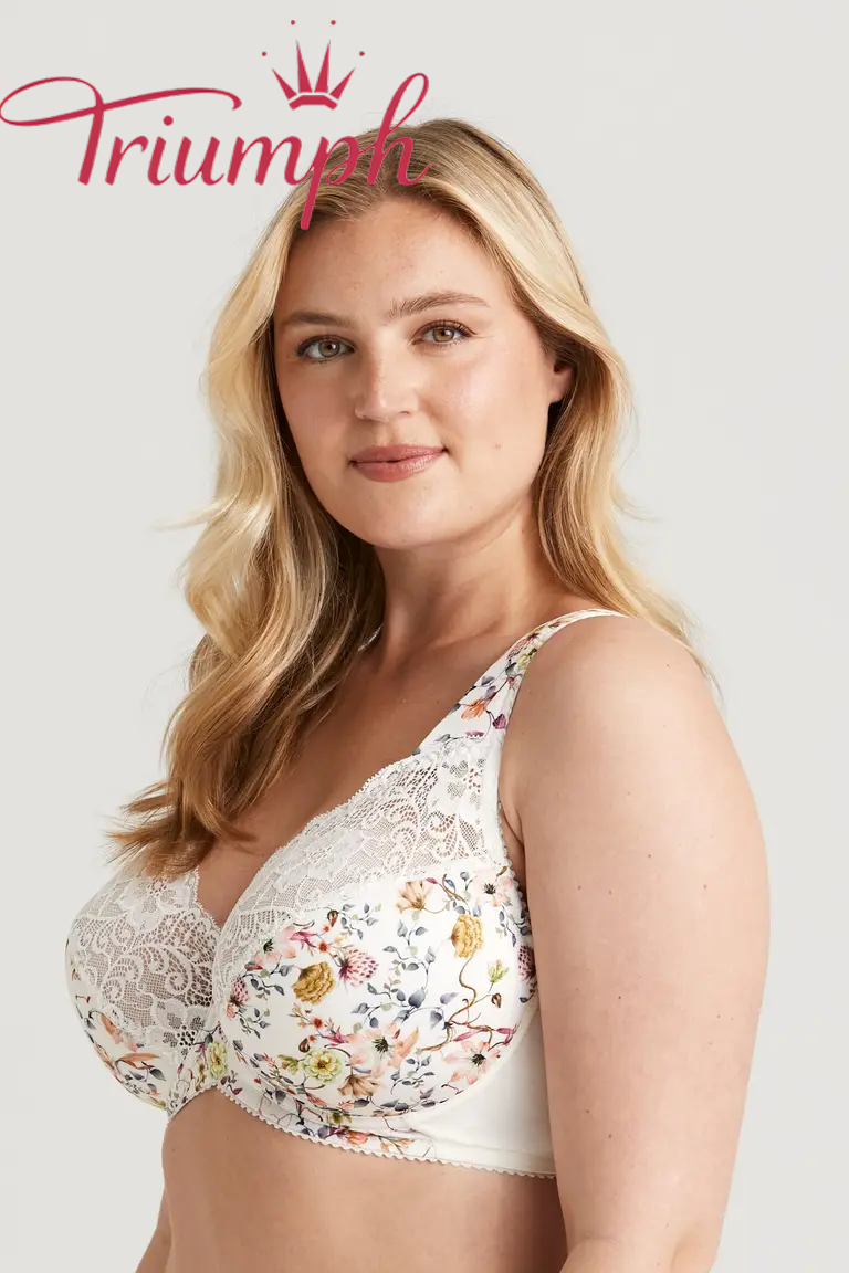 TRIUMPH - 3 piese (75A-110F) 💝Floral cu dantelă Fauna sutien cu sârmă✨