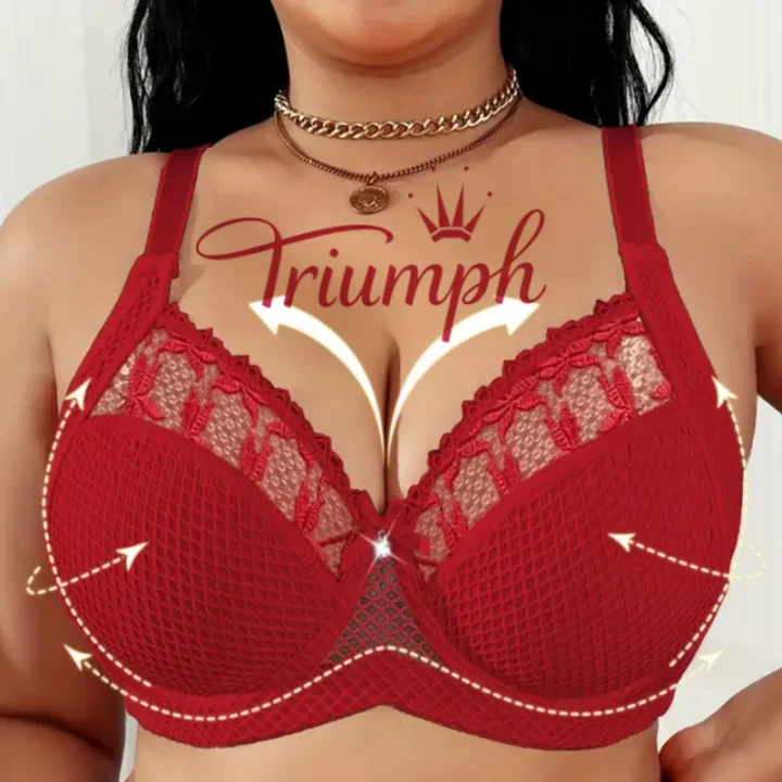 💖Triumph® 3 kusy v balení ✨Průsvitná podprsenka bez vycpávek pro velké poprsí