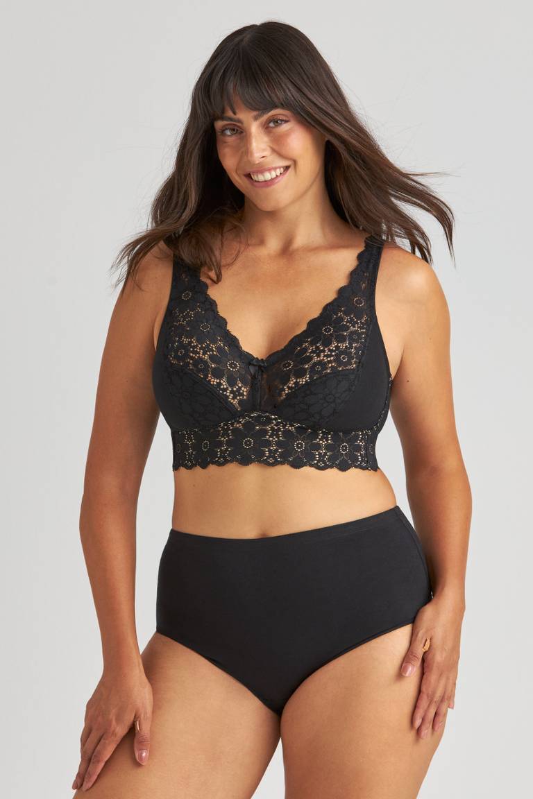 TRIUMPH - (3 KS) PUSH-UP PODPRSENKA S VYŠÍVANÝMI KVĚTY