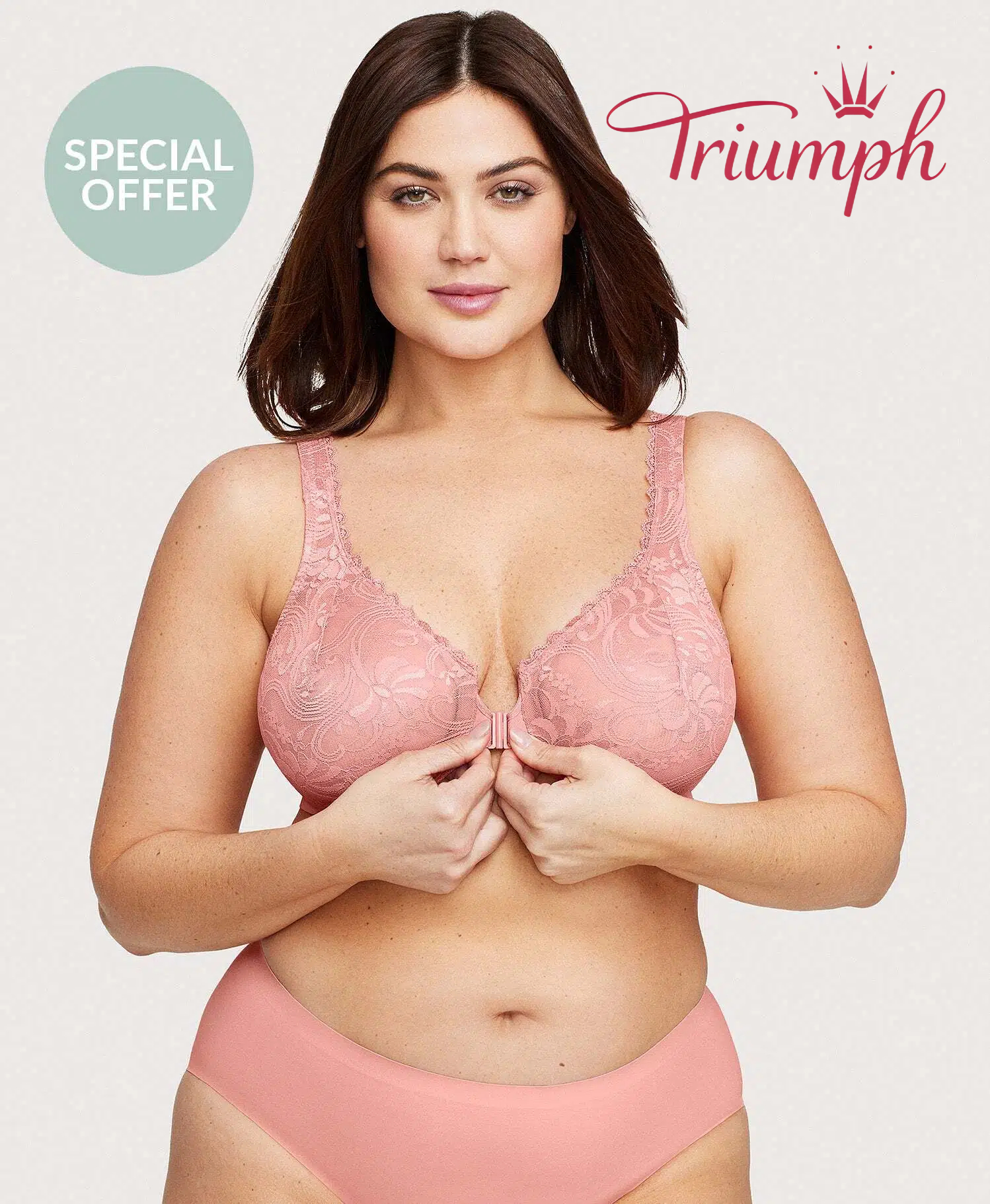 Triumph® 3 ks💖50% sleva✨Podprsenka z elastické krajky s předním zapínáním [65A-120H]