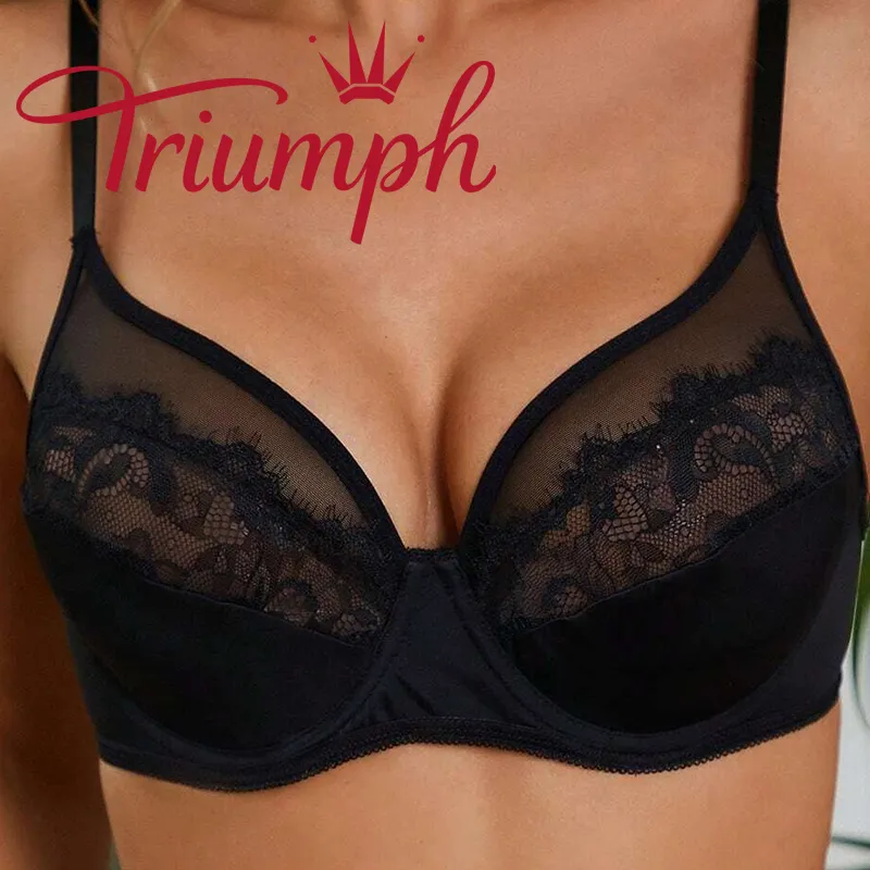 Triumph - (3 ks) Krajková romantická francouzská celopotahová podprsenka