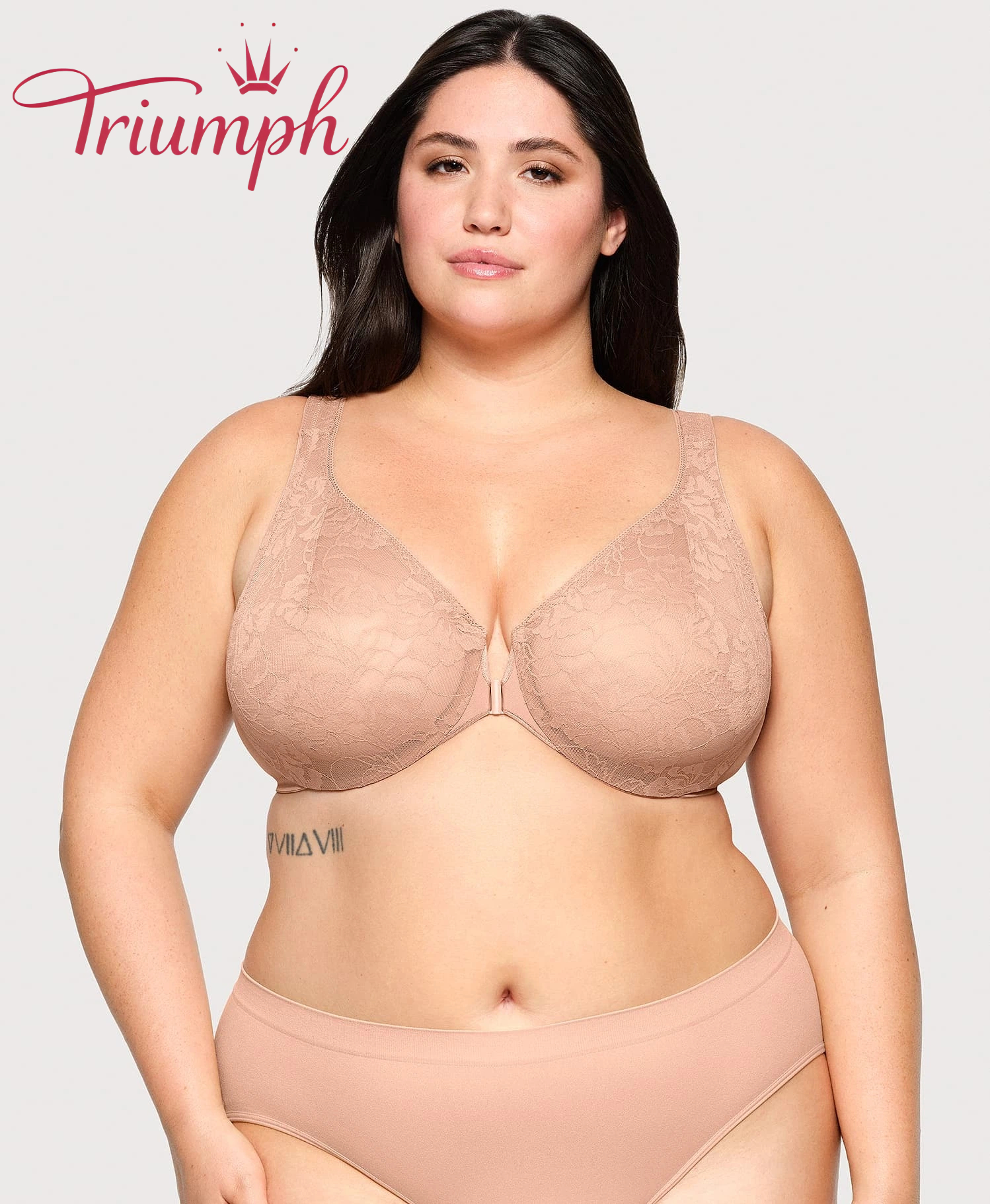 Triumph - (3 sztuki) Biustonosz koronkowy z zapięciem z przodu i z tyłu w kształcie litery T