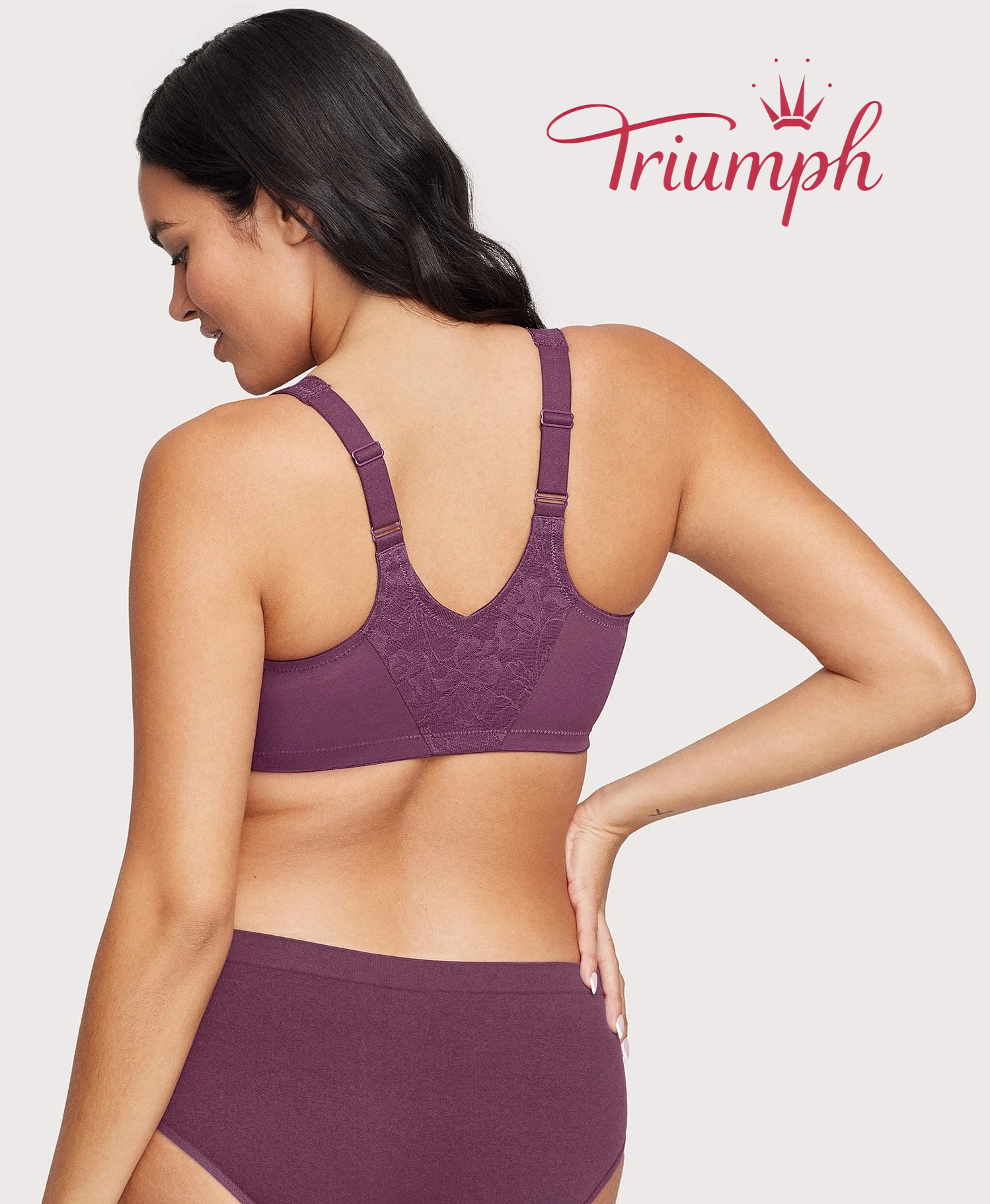 Triumph - (3 sztuki) Biustonosz koronkowy z zapięciem z przodu i z tyłu w kształcie litery T