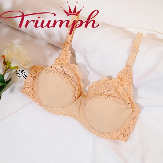 Triumph® 4 szt. 💖50% zniżki✨Seksowny biustonosz z haftowaną koronką w dużym rozmiarze, regulowany, na fiszbinach [65A-120H]