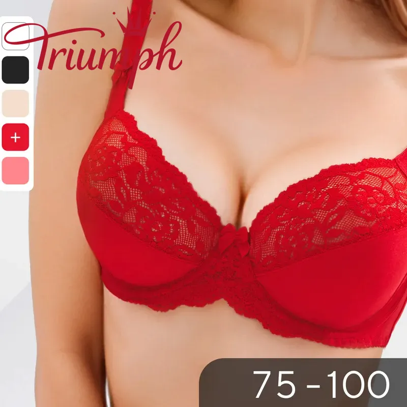 💖Podprsenka Triumph® 3 kusy ✨Krajková podprsenka s kosticemi a vycpávkami