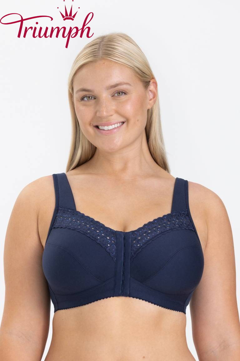   Triumph - 3 dílná sada 🔥 Podprsenka Broderie Anglaise s předním zapínáním