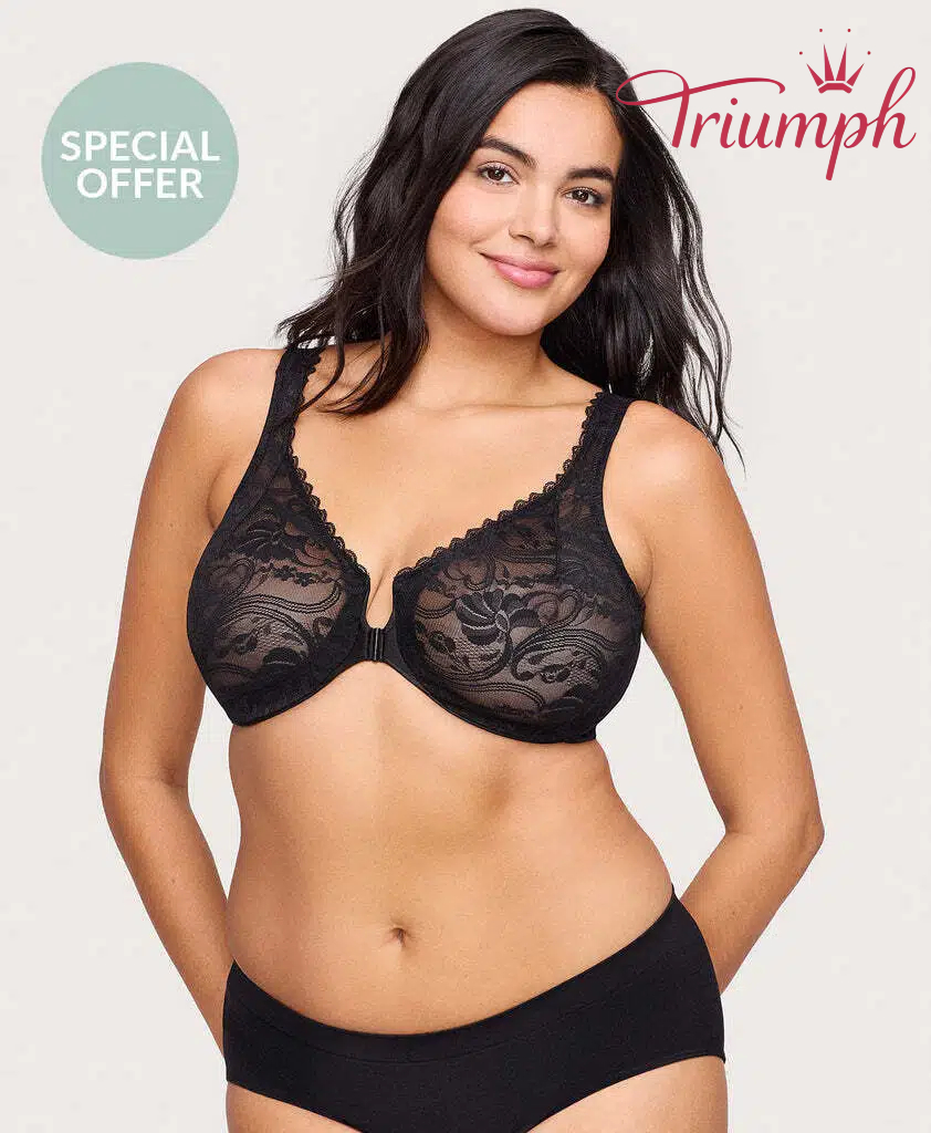 Triumph® 3 ks💖50% sleva✨Podprsenka z elastické krajky s předním zapínáním [65A-120H]