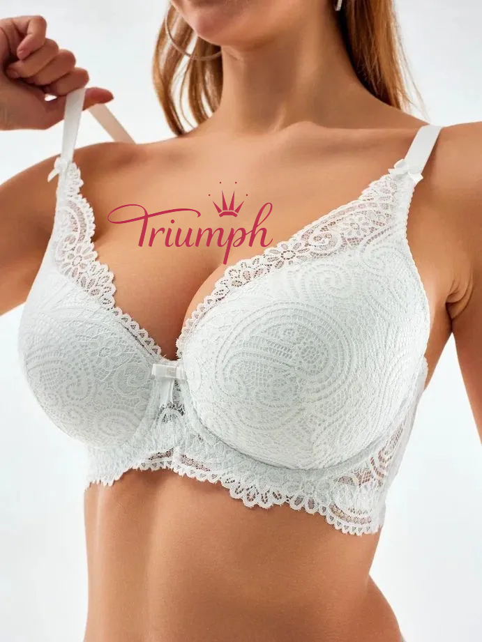 Triumph® 4 sztuki💖50% zniżki✨Koronkowy biustonosz Plus Size Głęboki V[65A-120H]