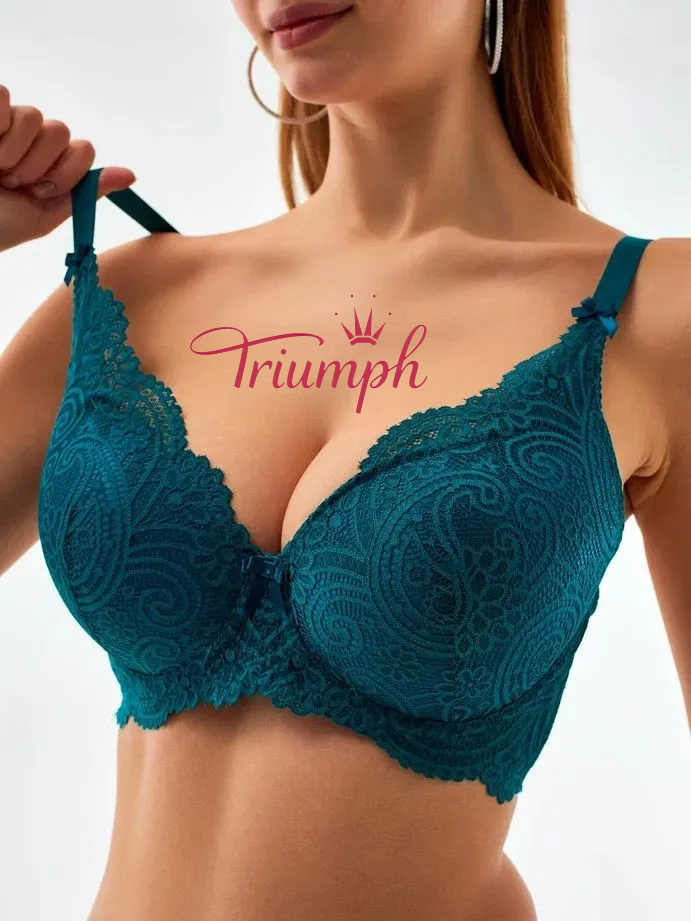 Triumph® 4 sztuki💖50% zniżki✨Koronkowy biustonosz Plus Size Głęboki V[65A-120H]