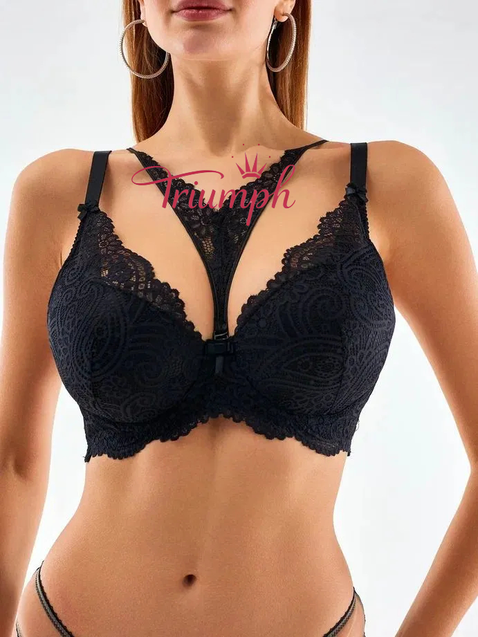 Triumph® 4 sztuki💖50% zniżki✨Koronkowy biustonosz Plus Size Głęboki V[65A-120H]
