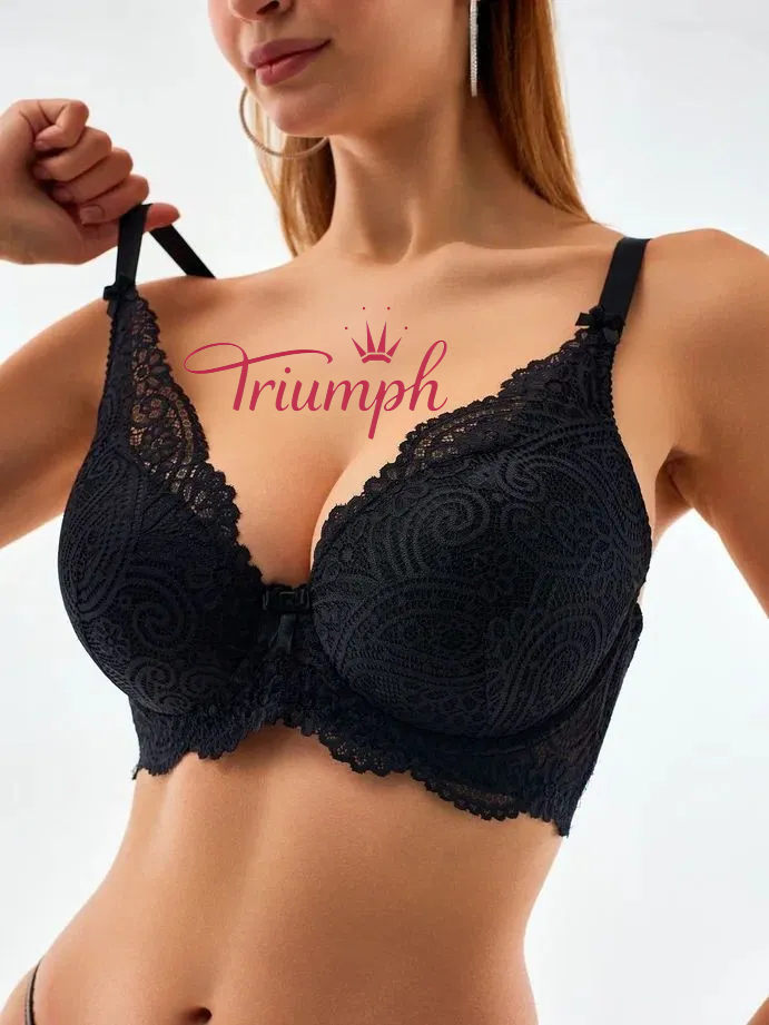 Triumph® 4 sztuki💖50% zniżki✨Koronkowy biustonosz Plus Size Głęboki V[65A-120H]