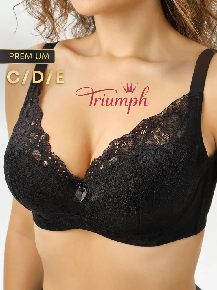 Triumph® 4 sztuki💖50% zniżki✨Bielizna koronkowa haftowana w dużych rozmiarach [65A-120H]