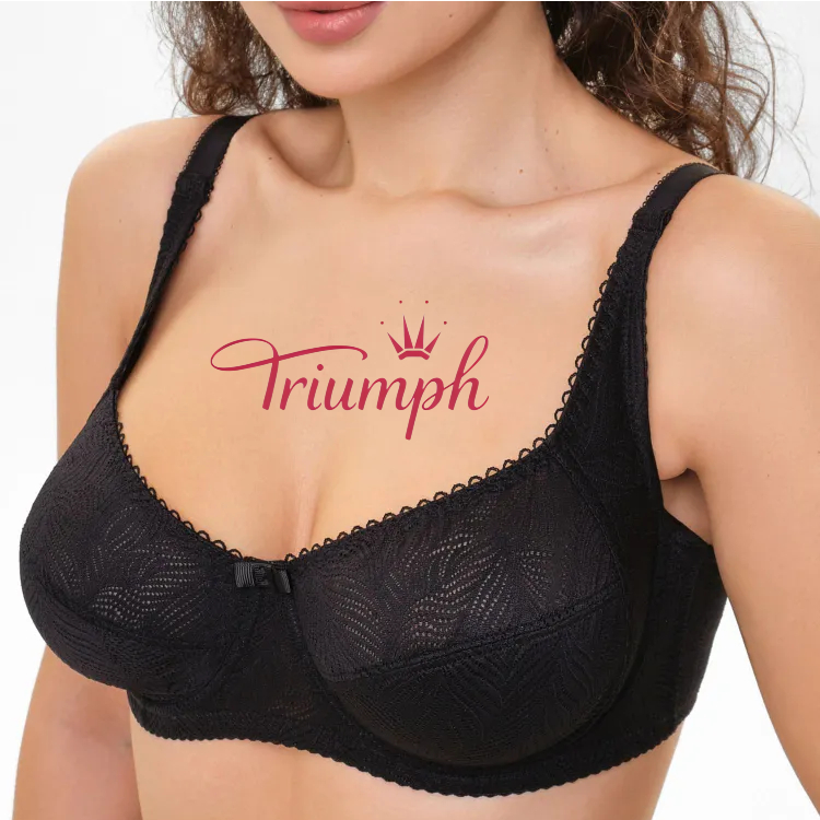 Triumph® 3 ks💖50% sleva✨Podprsenka s potiskem a krajkou bez kostic [65A-120H]