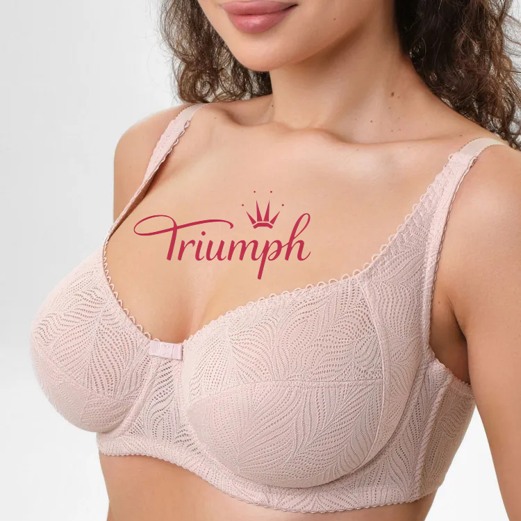 Triumph® 3 ks💖50% sleva✨Podprsenka s potiskem a krajkou bez kostic [65A-120H]