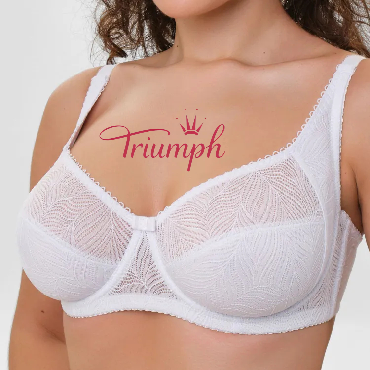 Triumph® 3 ks💖50% sleva✨Podprsenka s potiskem a krajkou bez kostic [65A-120H]