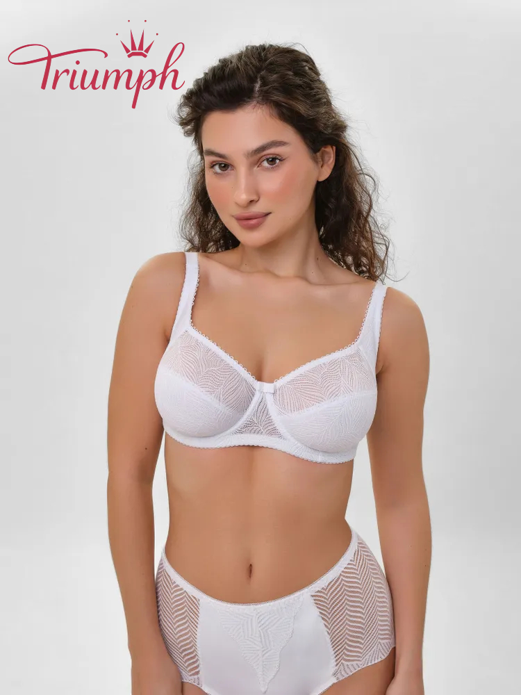 Triumph® 3 ks💖50% sleva✨Podprsenka s potiskem a krajkou bez kostic [65A-120H]