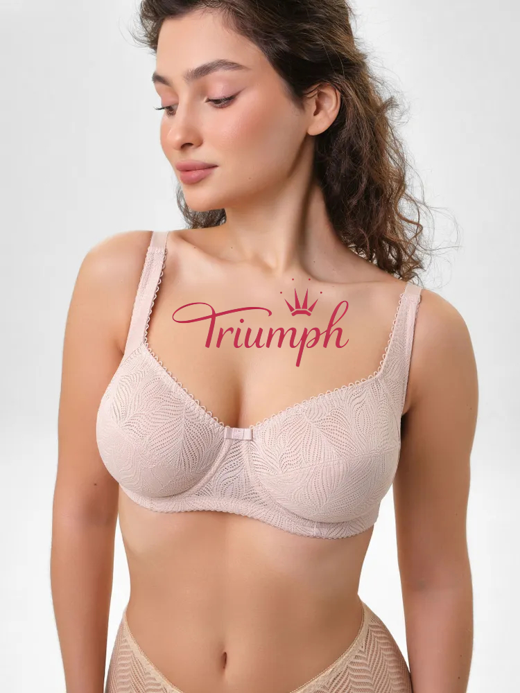 Triumph® 3 ks💖50% sleva✨Podprsenka s potiskem a krajkou bez kostic [65A-120H]