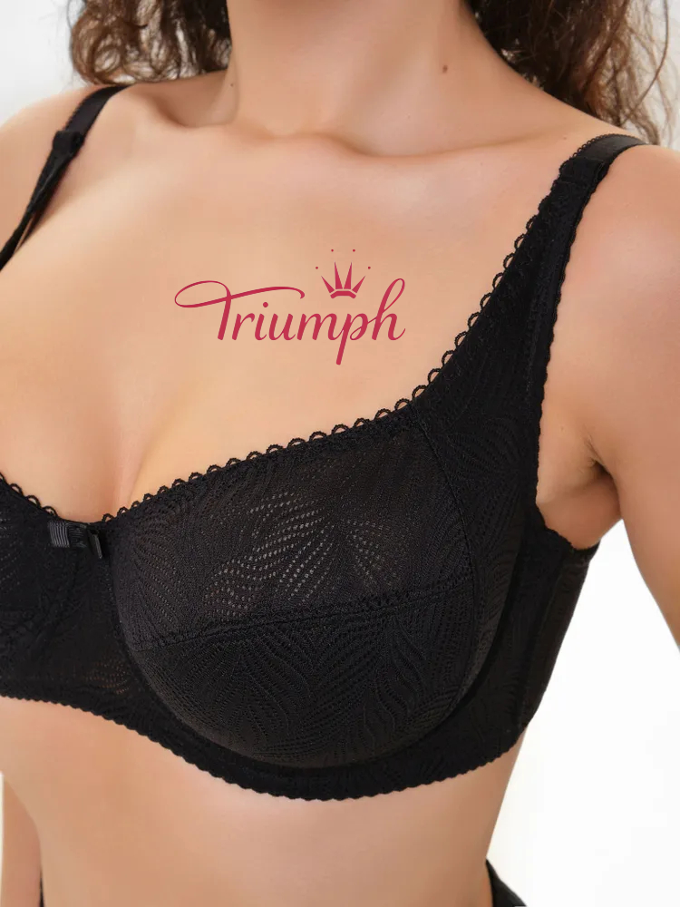 Triumph® 3 ks💖50% sleva✨Podprsenka s potiskem a krajkou bez kostic [65A-120H]