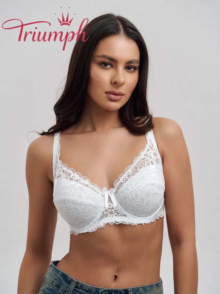Triumph® 3 ks💖50% sleva✨🔥Podprsenka s mašlí a krajkovým potiskem [65A-120H]