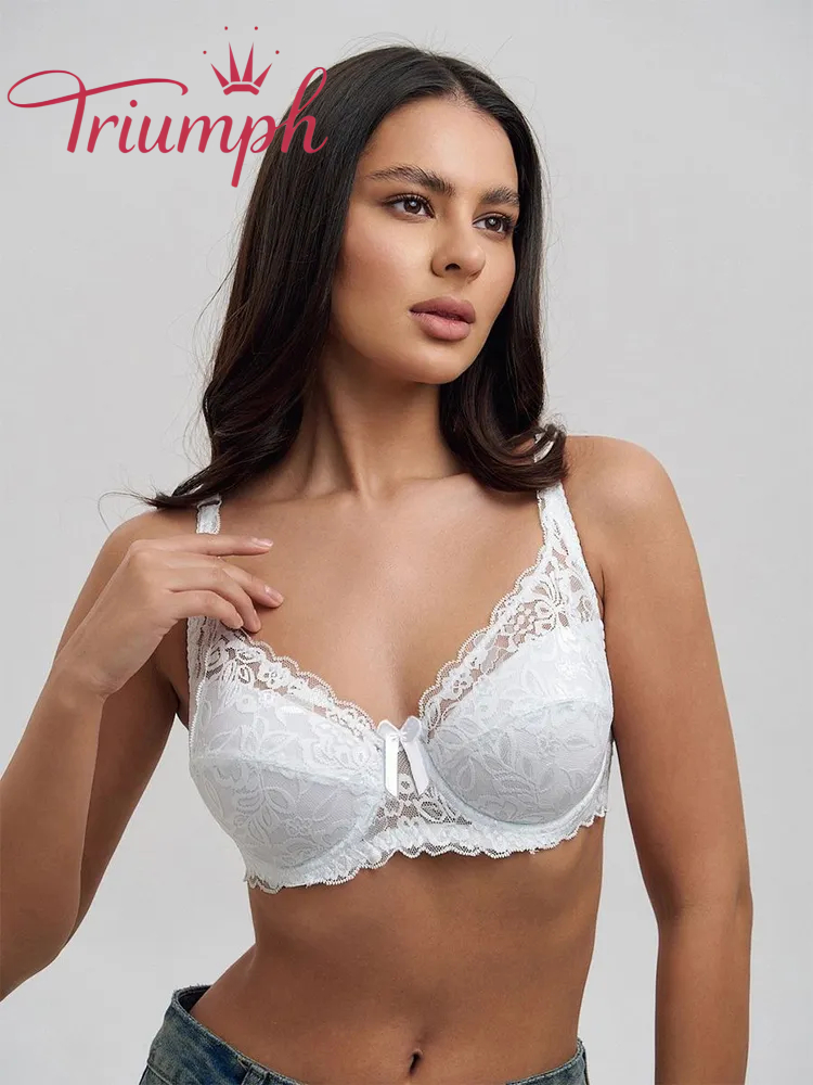 Triumph® 3 ks💖50% sleva✨🔥Podprsenka s mašlí a krajkovým potiskem [65A-120H]
