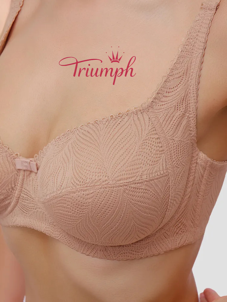 Triumph® 3 ks💖50% sleva✨Podprsenka s potiskem a krajkou bez kostic [65A-120H]