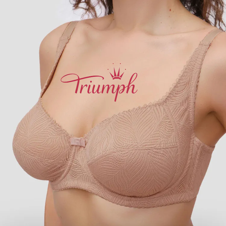 Triumph® 3 ks💖50% sleva✨Podprsenka s potiskem a krajkou bez kostic [65A-120H]