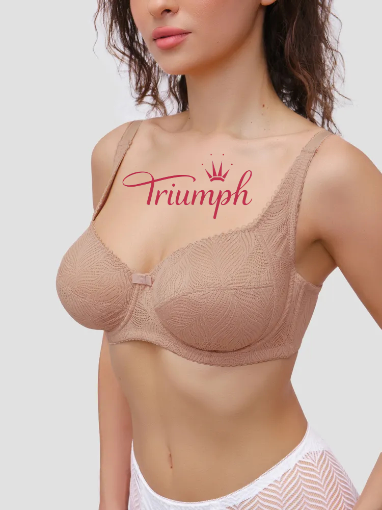 Triumph® 3 ks💖50% sleva✨Podprsenka s potiskem a krajkou bez kostic [65A-120H]