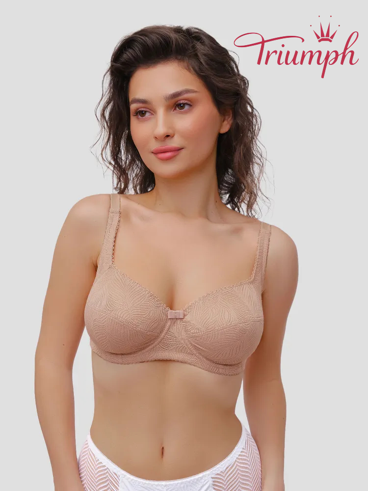 Triumph® 3 ks💖50% sleva✨Podprsenka s potiskem a krajkou bez kostic [65A-120H]