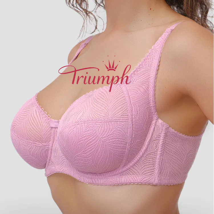 Triumph® 3 ks💖50% sleva✨Podprsenka s potiskem a krajkou bez kostic [65A-120H]
