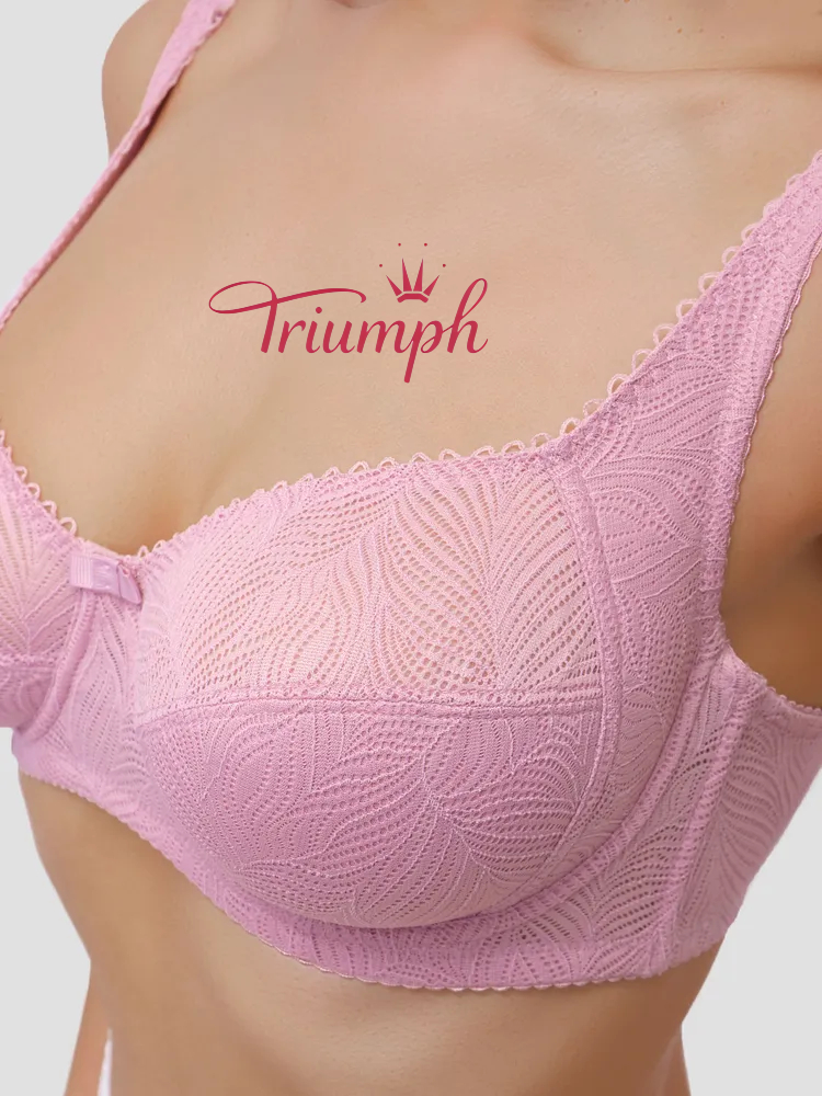 Triumph® 3 ks💖50% sleva✨Podprsenka s potiskem a krajkou bez kostic [65A-120H]