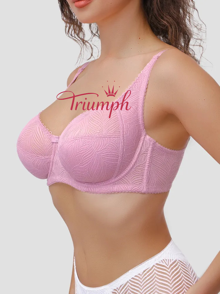 Triumph® 3 ks💖50% sleva✨Podprsenka s potiskem a krajkou bez kostic [65A-120H]