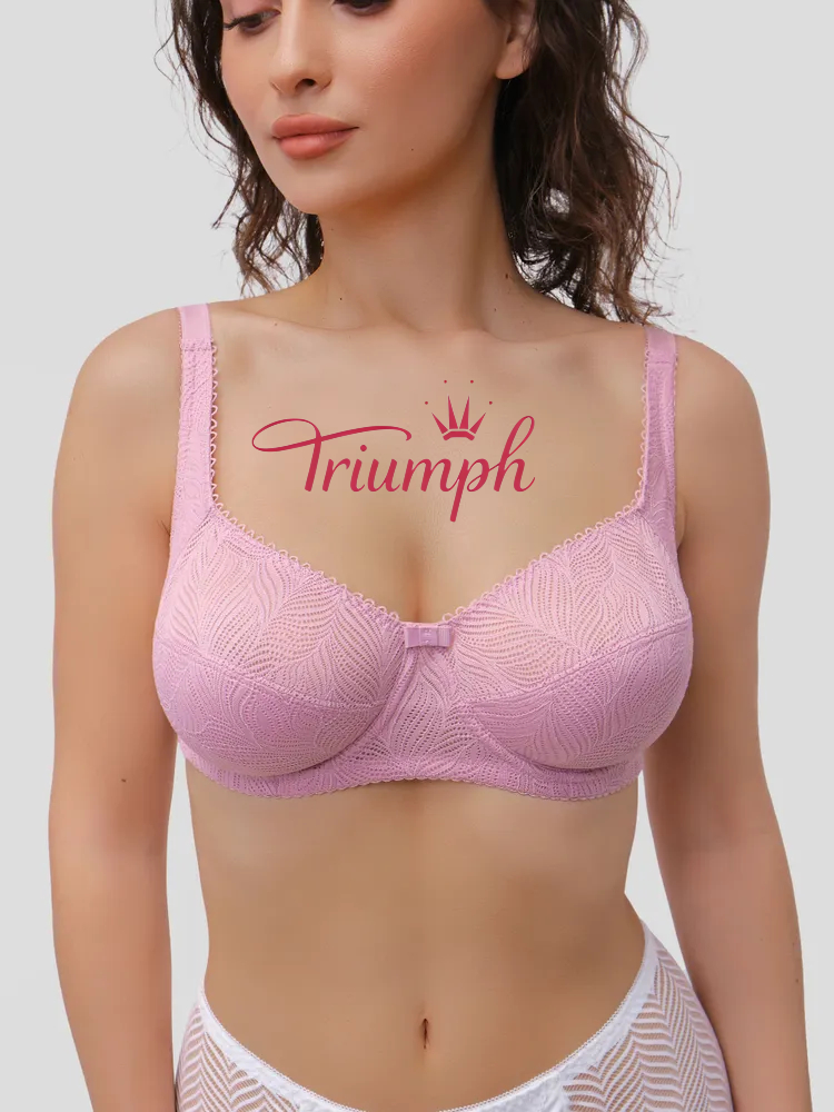 Triumph® 3 ks💖50% sleva✨Podprsenka s potiskem a krajkou bez kostic [65A-120H]