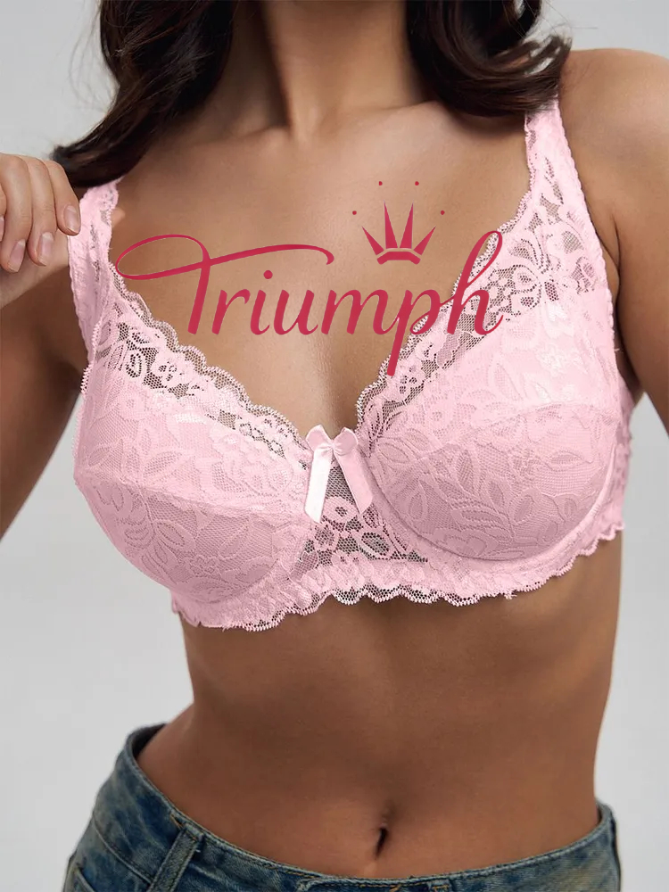 Triumph® 3 ks💖50% sleva✨🔥Podprsenka s mašlí a krajkovým potiskem [65A-120H]