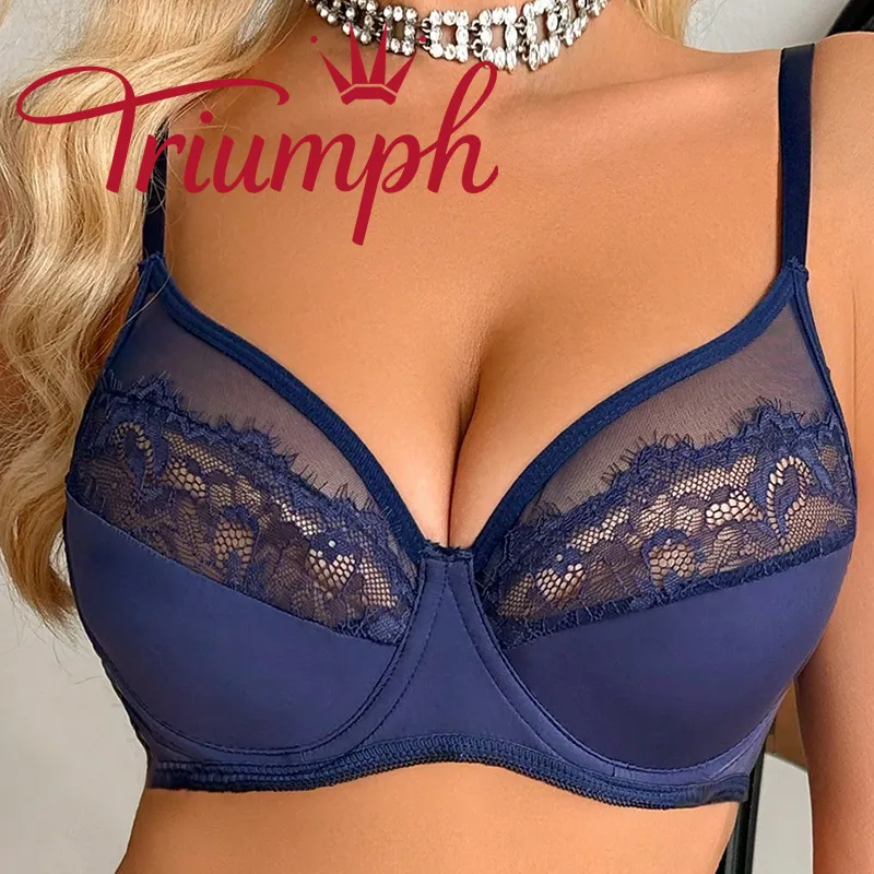 Triumph - (3 ks) Krajková romantická francouzská celopotahová podprsenka