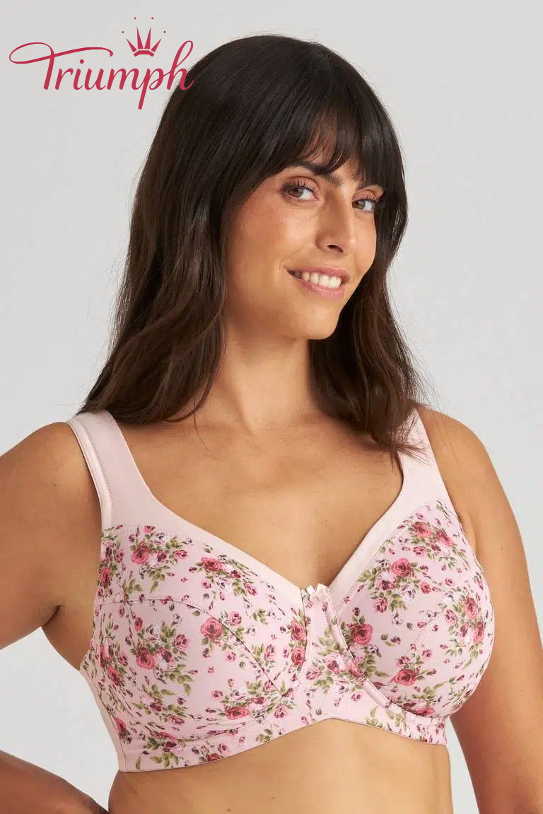 Triumph® 3 ks💖50% sleva✨🔥Bavlněná podprsenka pro větší velikosti s květinovým potiskem [65A-120H]