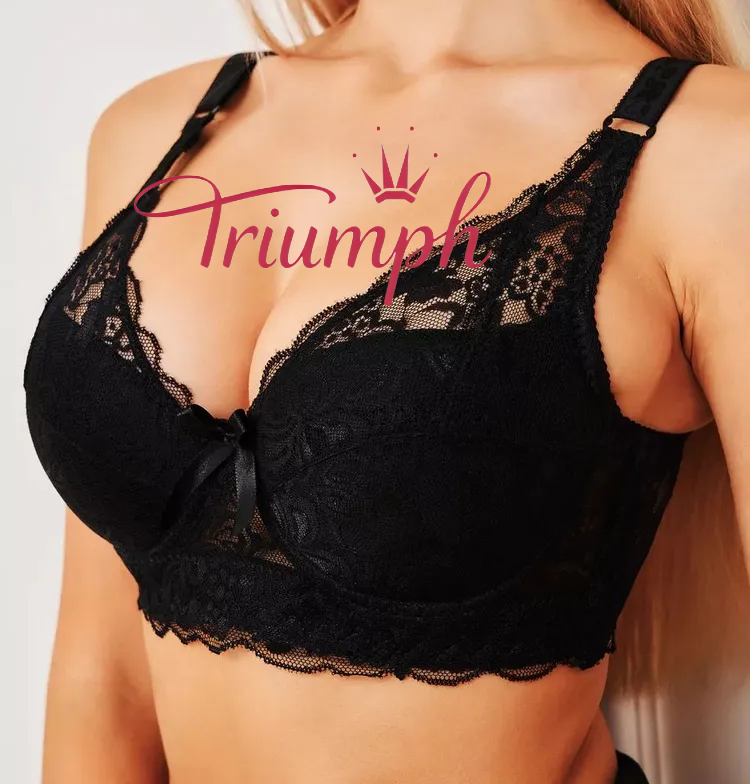 Triumph® 3 ks💖50% sleva✨🔥Podprsenka s mašlí a krajkovým potiskem [65A-120H]