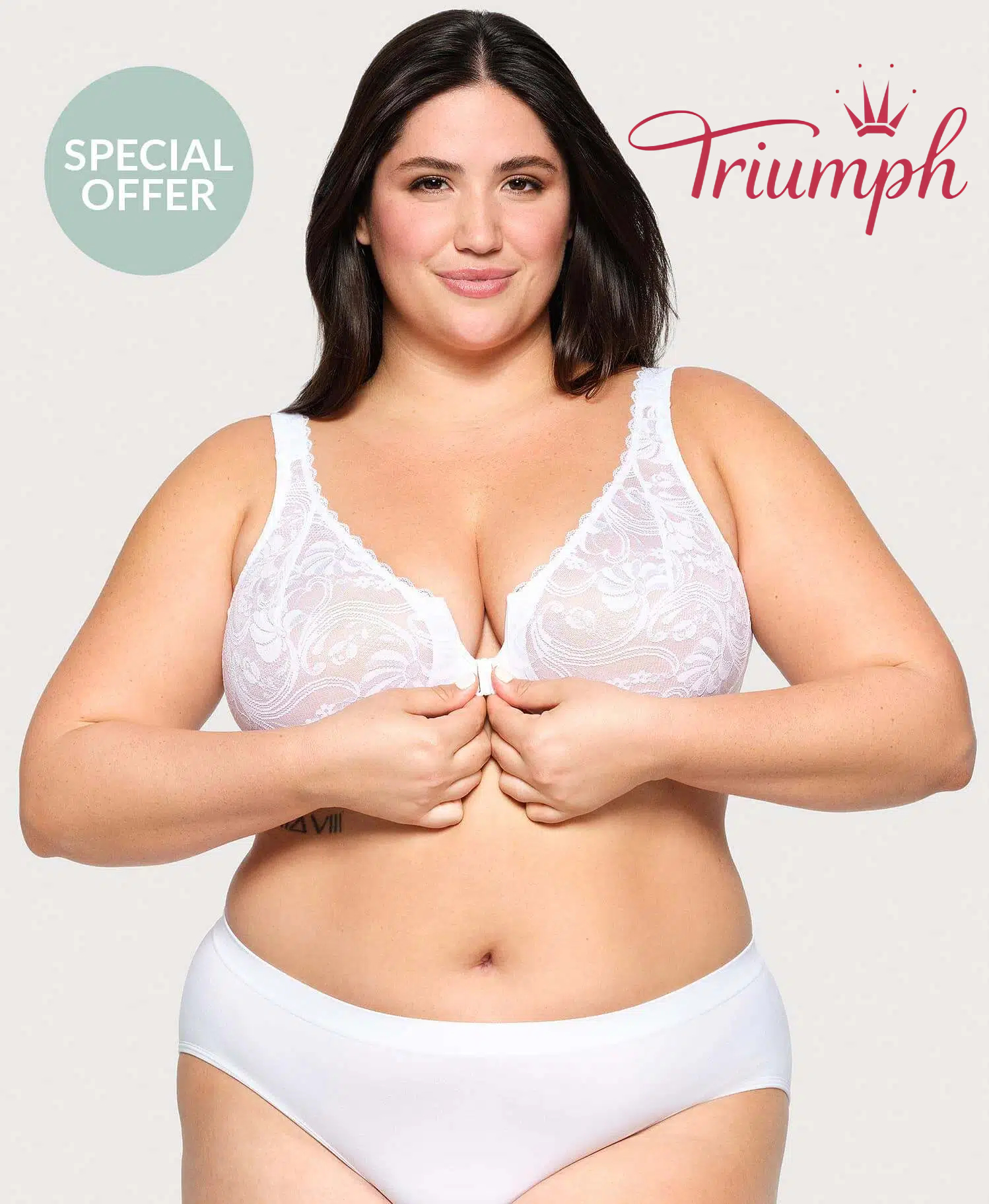 Triumph® 3 ks💖50% sleva✨Podprsenka z elastické krajky s předním zapínáním [65A-120H]